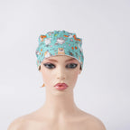 Cat & Pumpkin Ponytail Scrub Cap