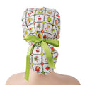 Christmas Plaid Ponytail Scrub Cap