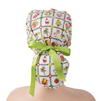 Christmas Plaid Ponytail Scrub Cap