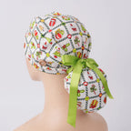 Christmas Plaid Ponytail Scrub Cap