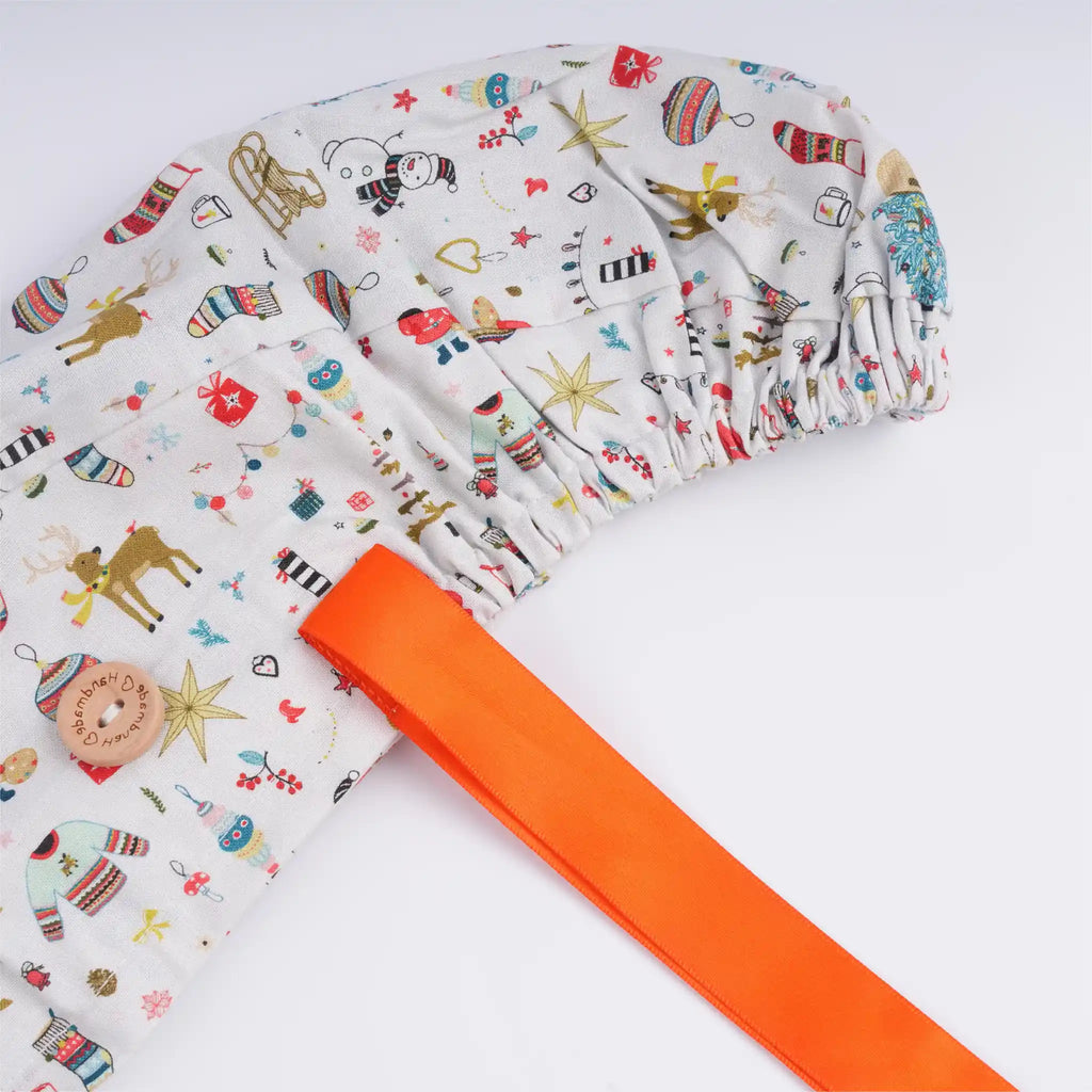 Christmas Ponytail Scrub Cap