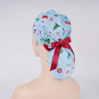 Festive Santa Ponytail Scrub Cap