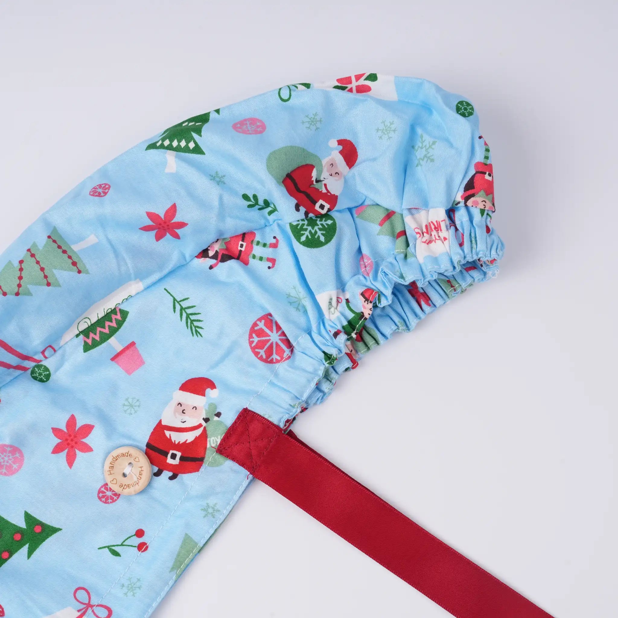 Festive Santa Ponytail Scrub Cap