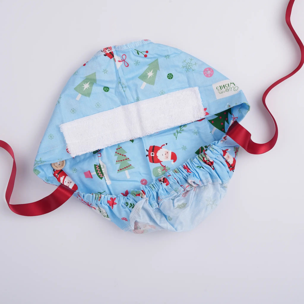 Festive Santa Ponytail Scrub Cap