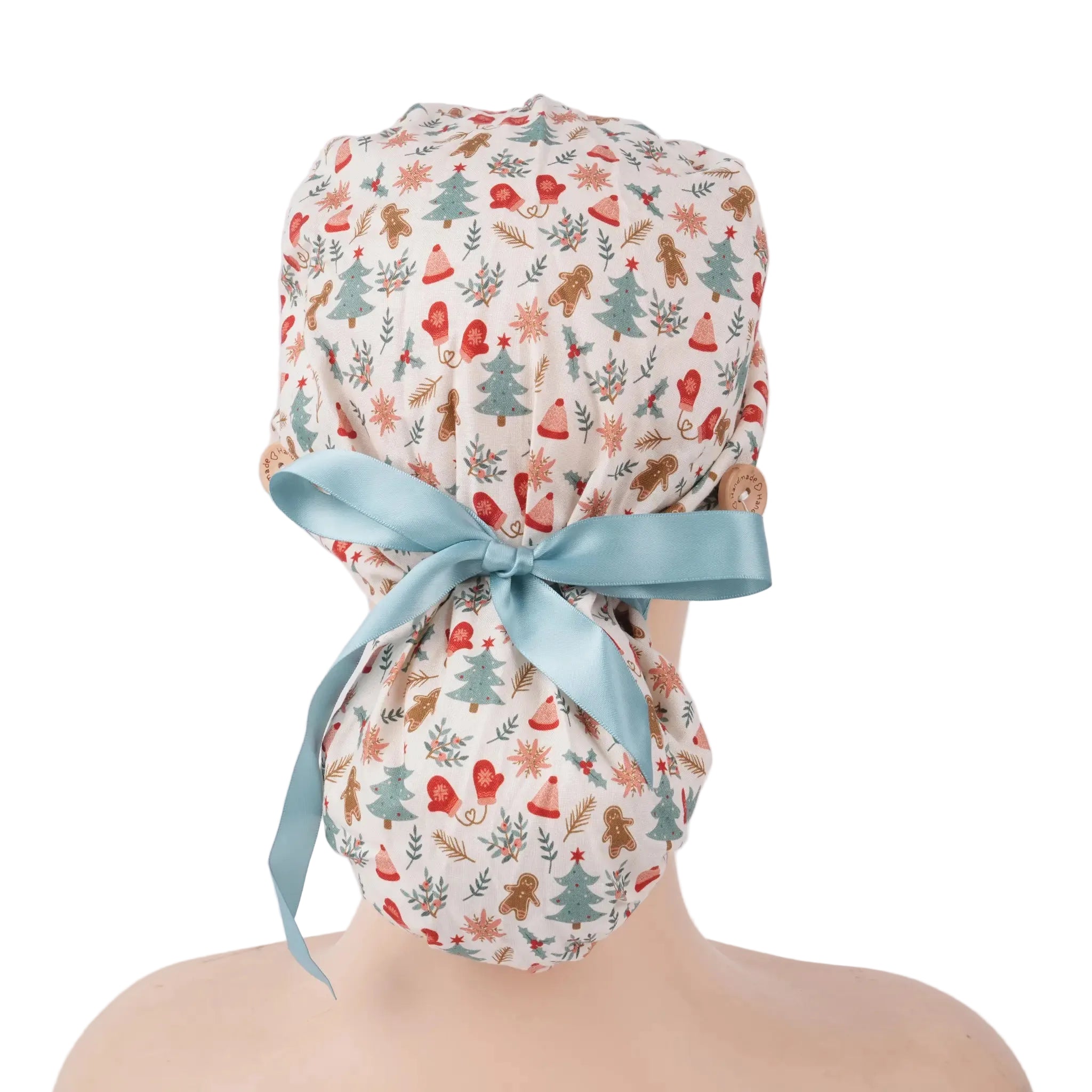 Christmas Ponytail Scrub Cap