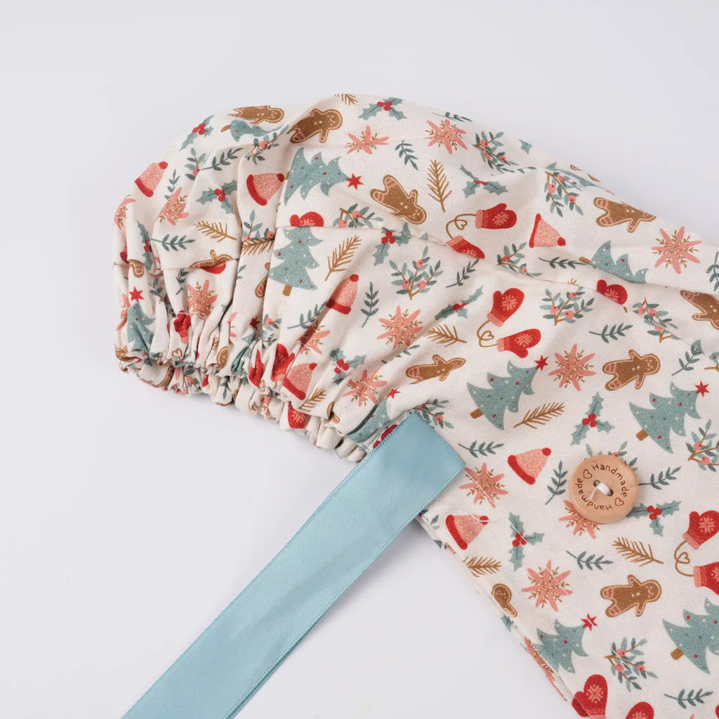 Christmas Ponytail Scrub Cap