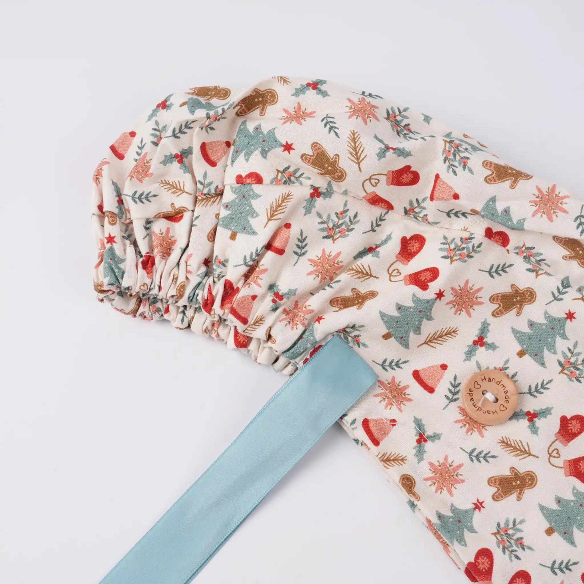 Christmas Ponytail Scrub Cap
