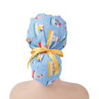 Sky Blue Christmas Ponytail Scrub Cap