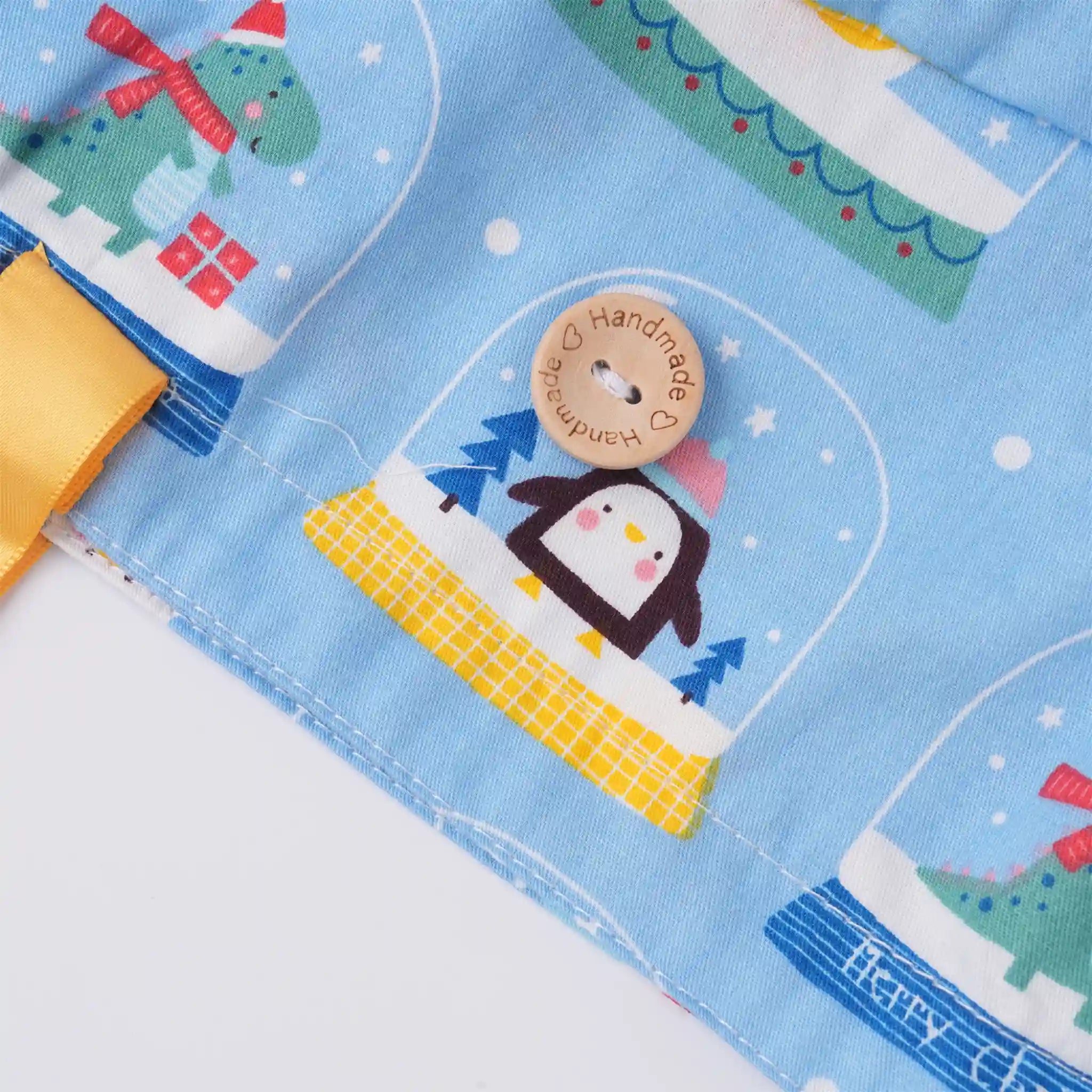 Sky Blue Christmas Ponytail Scrub Cap