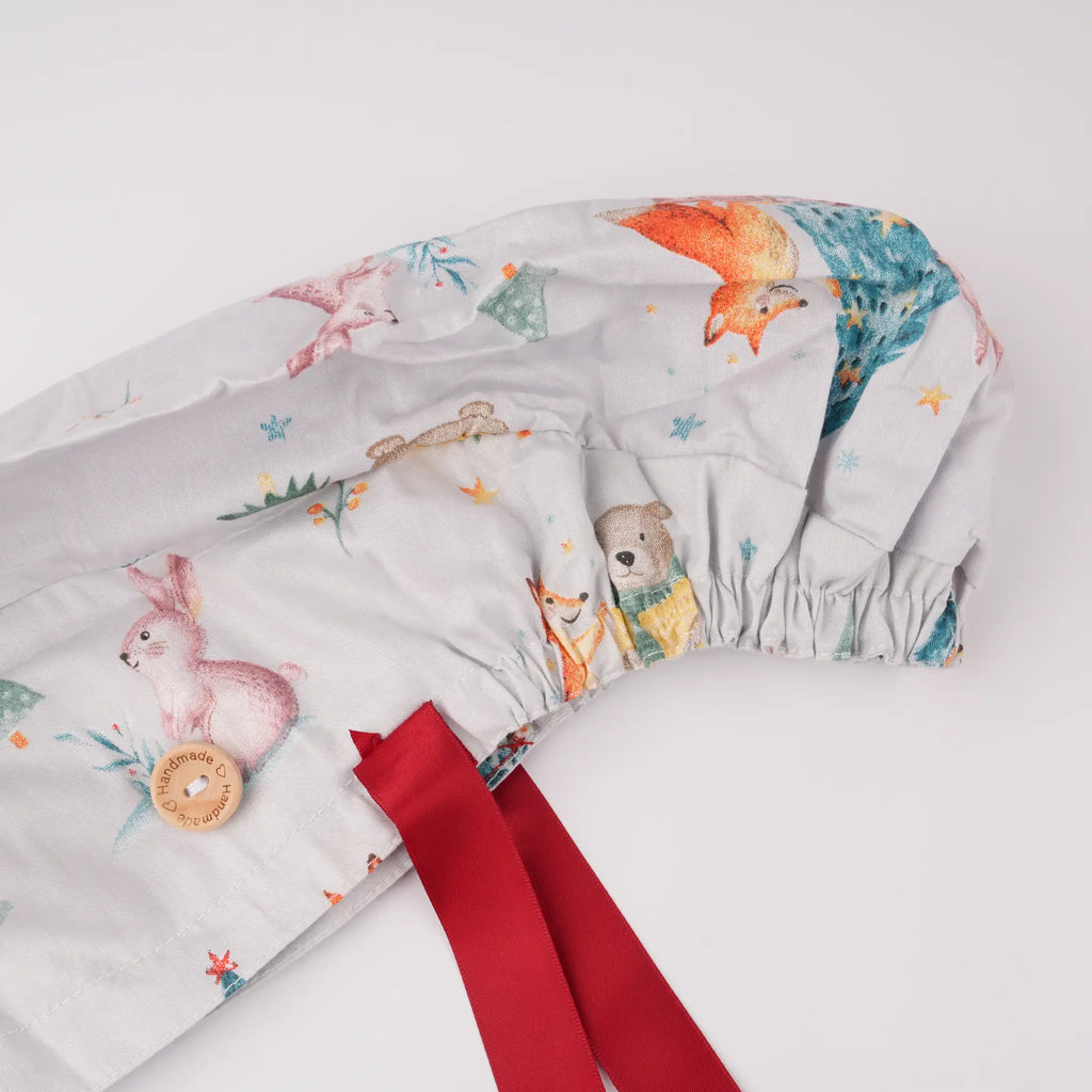 Winter Animals Ponytail Scrub Cap