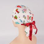 Merry Christmas Ponytail Scrub Cap