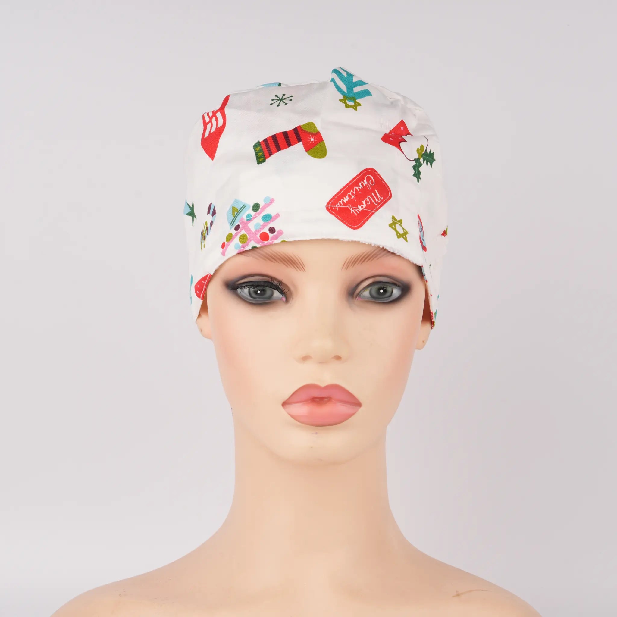 Merry Christmas Ponytail Scrub Cap