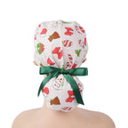 Christmas Ponytail Scrub Cap