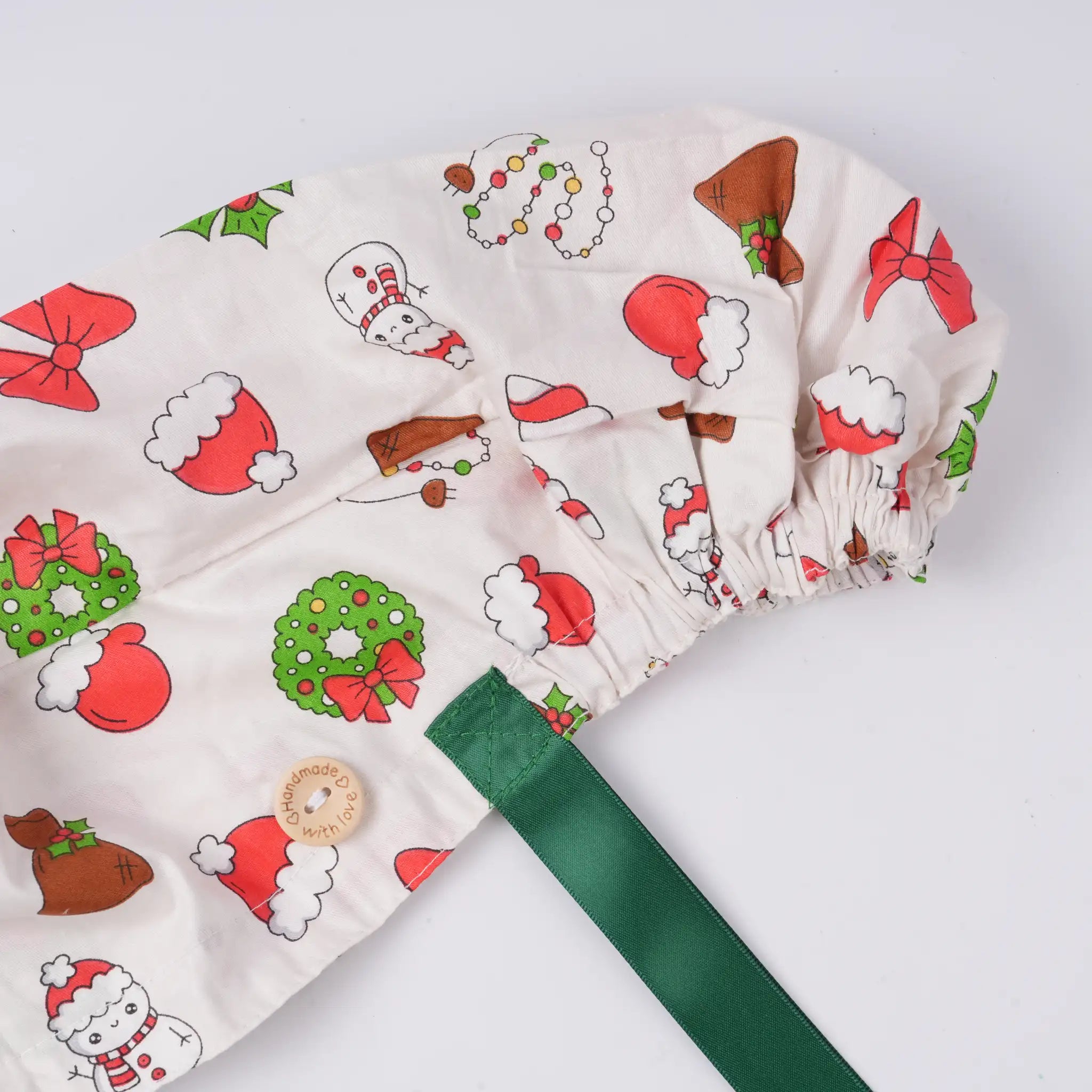 Christmas Ponytail Scrub Cap