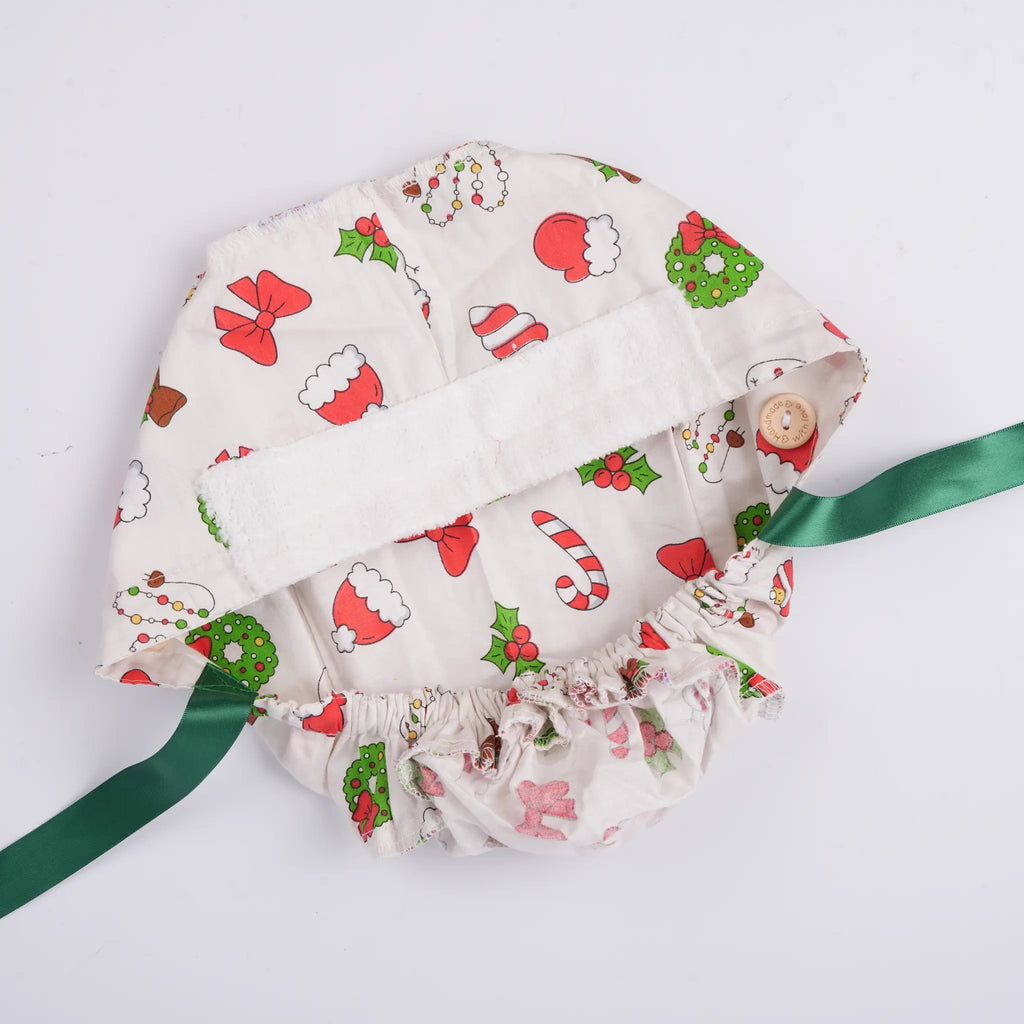 Christmas Ponytail Scrub Cap