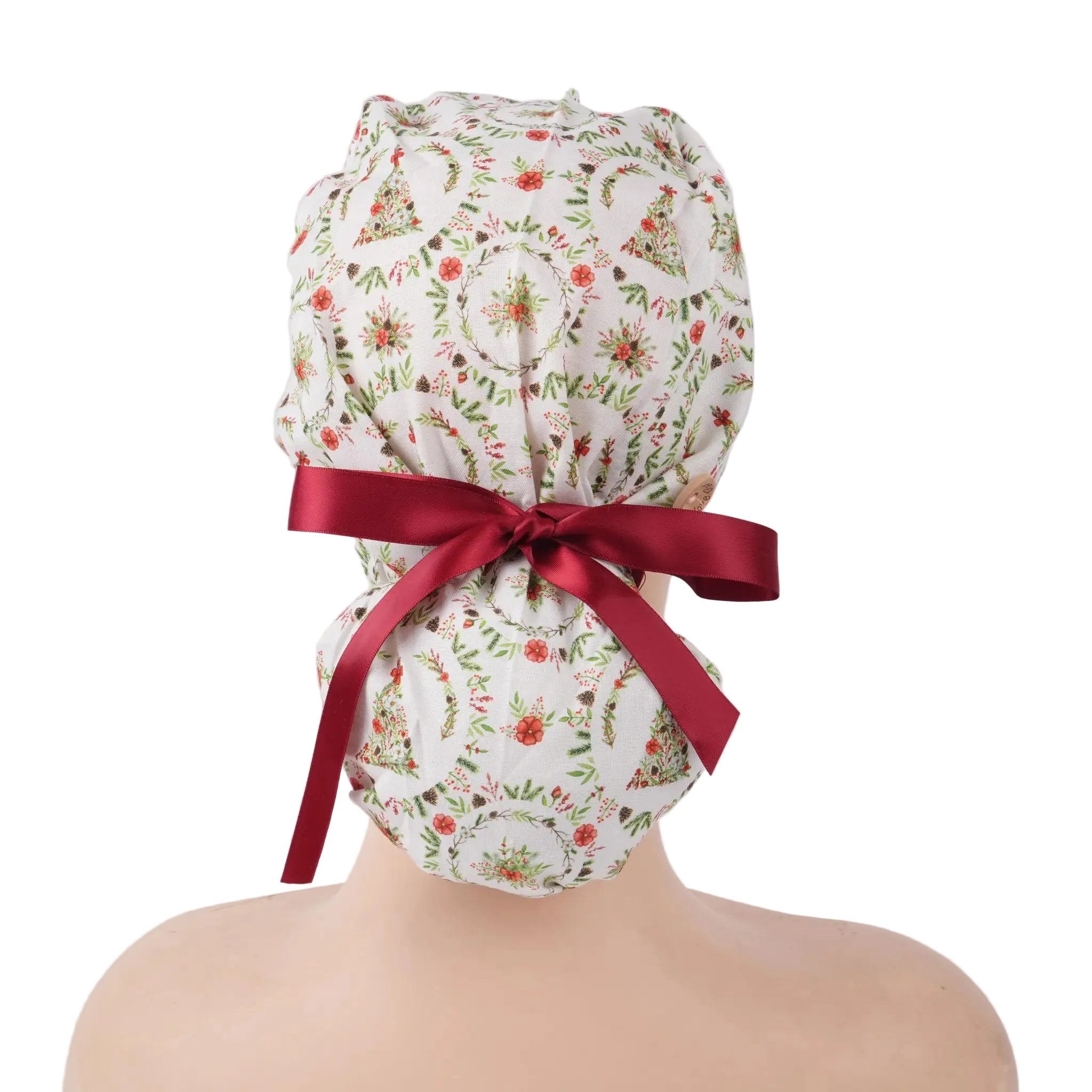 Christmas Tree Ponytail Scrub Cap