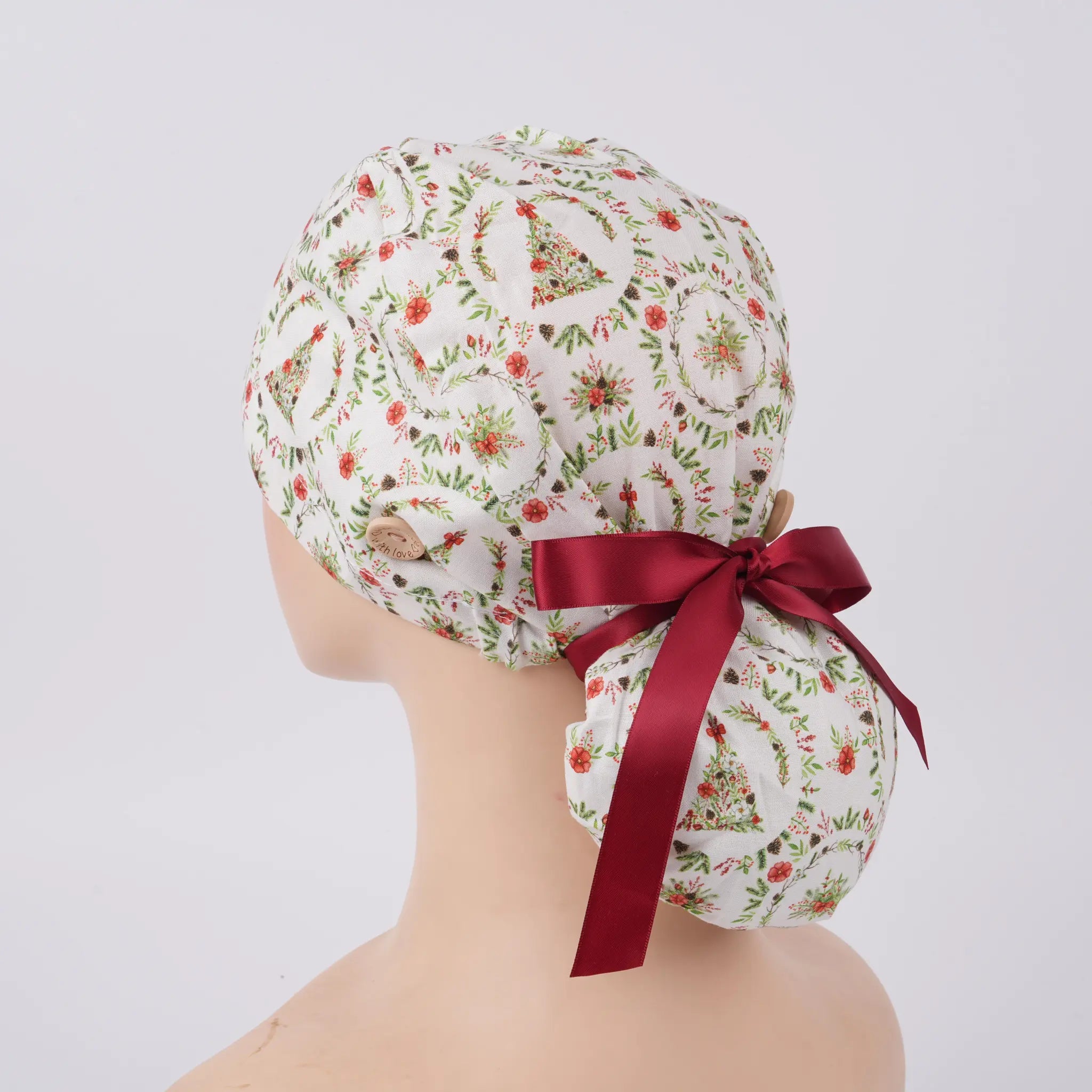 Christmas Tree Ponytail Scrub Cap