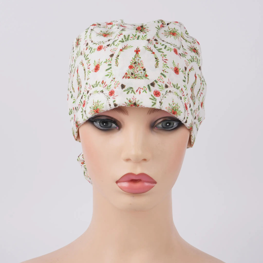 Christmas Tree Ponytail Scrub Cap