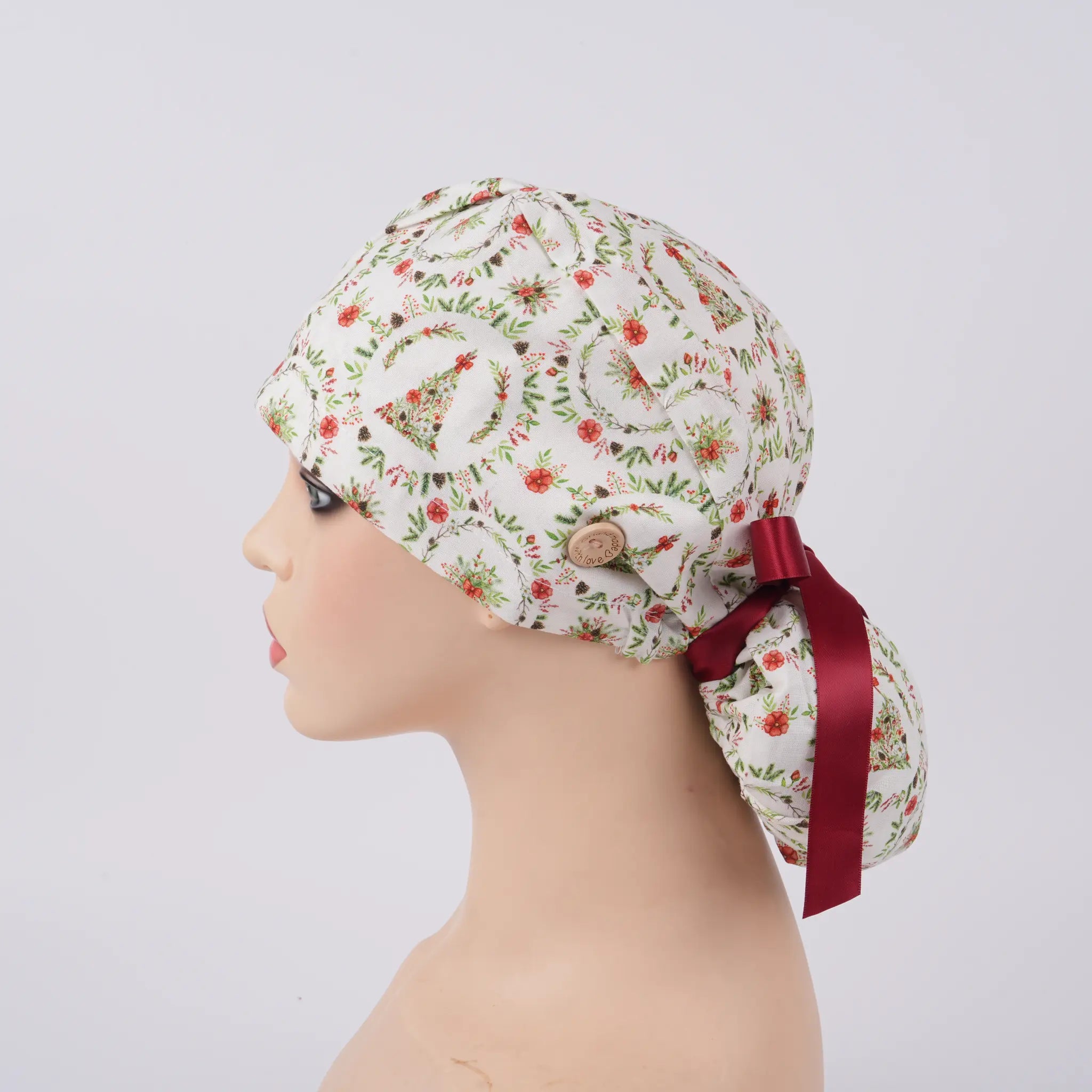 Christmas Tree Ponytail Scrub Cap