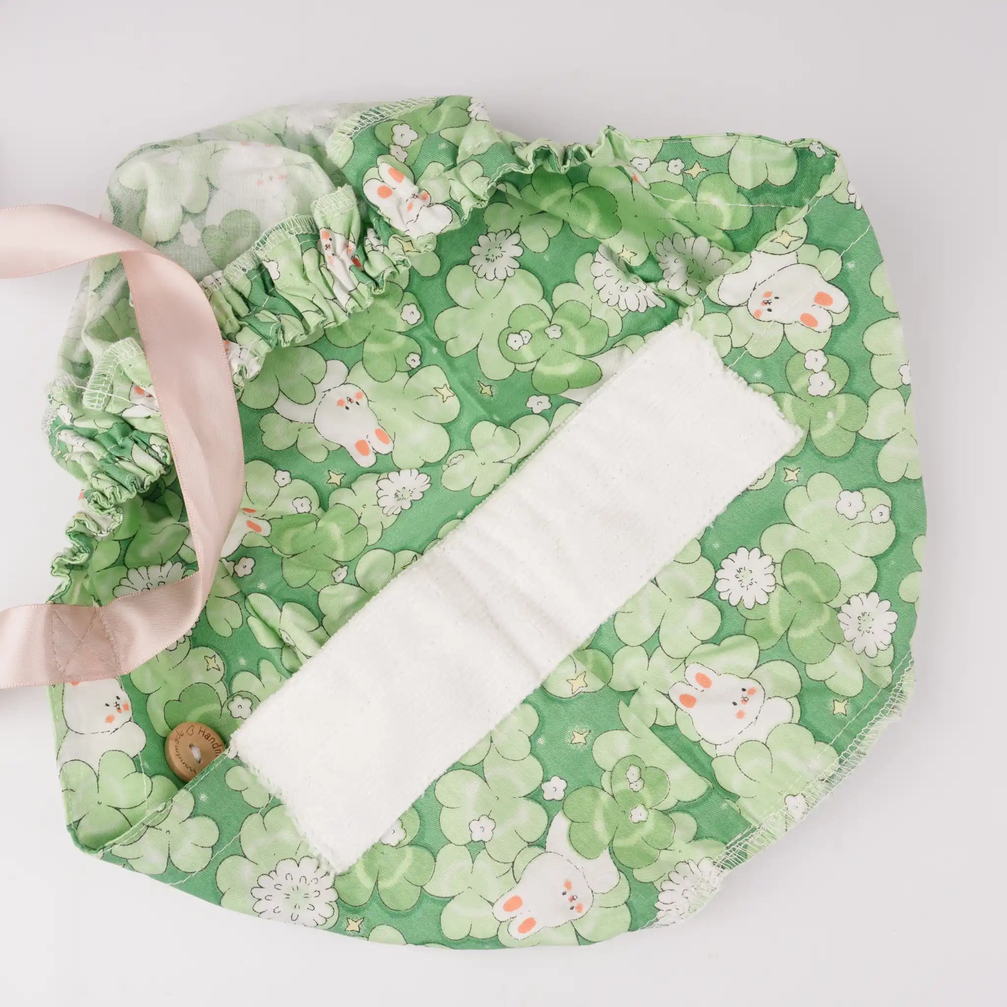 Green Clover Ponytail Scrub Cap