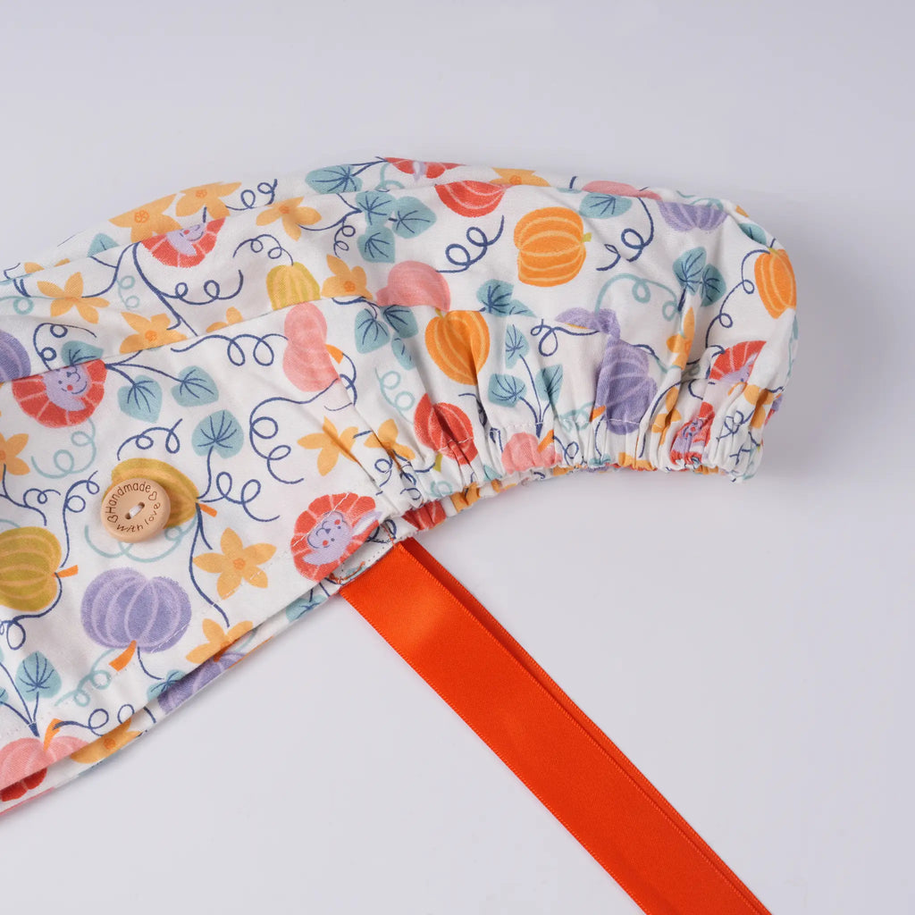 Colorful Pumpkins Ponytail Scrub Cap