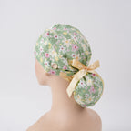 Sage Green Daisy Ponytail Scrub Cap