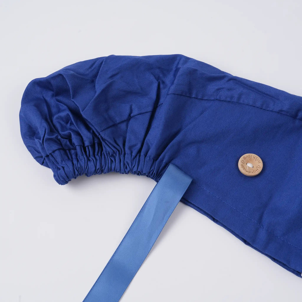 Deep Blue Ponytail Scrub Cap