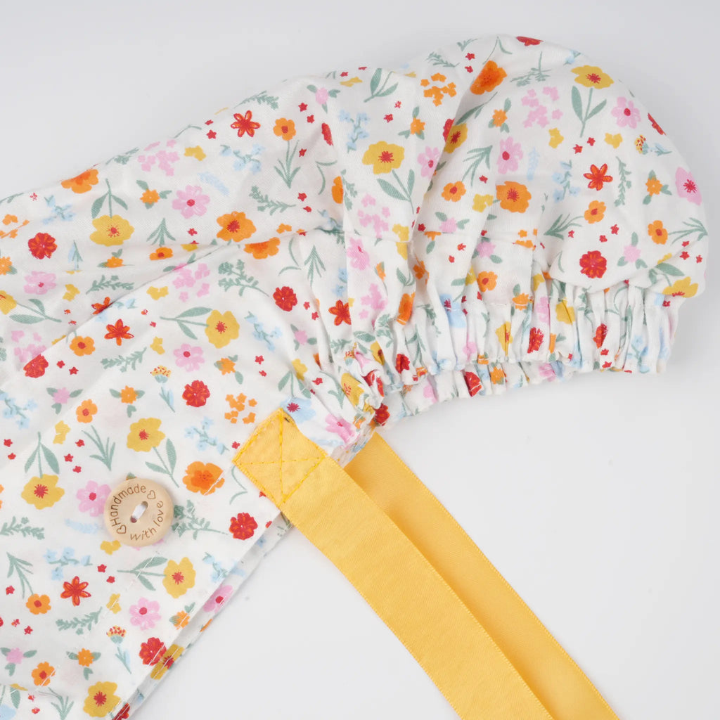 Ditsy Floral Ponytail Scrub Cap