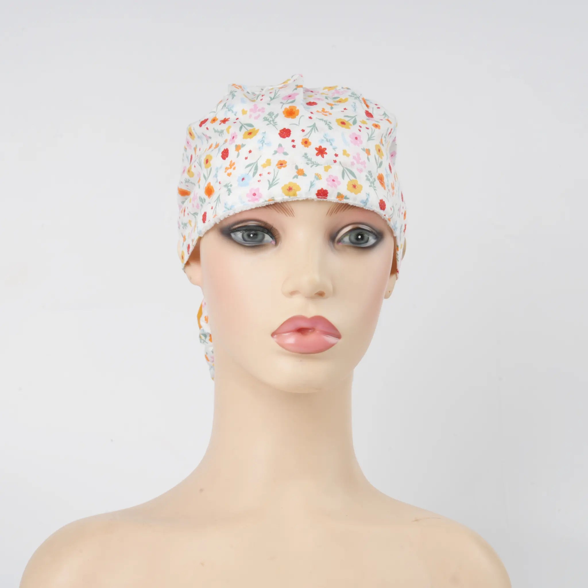 Ditsy Floral Ponytail Scrub Cap