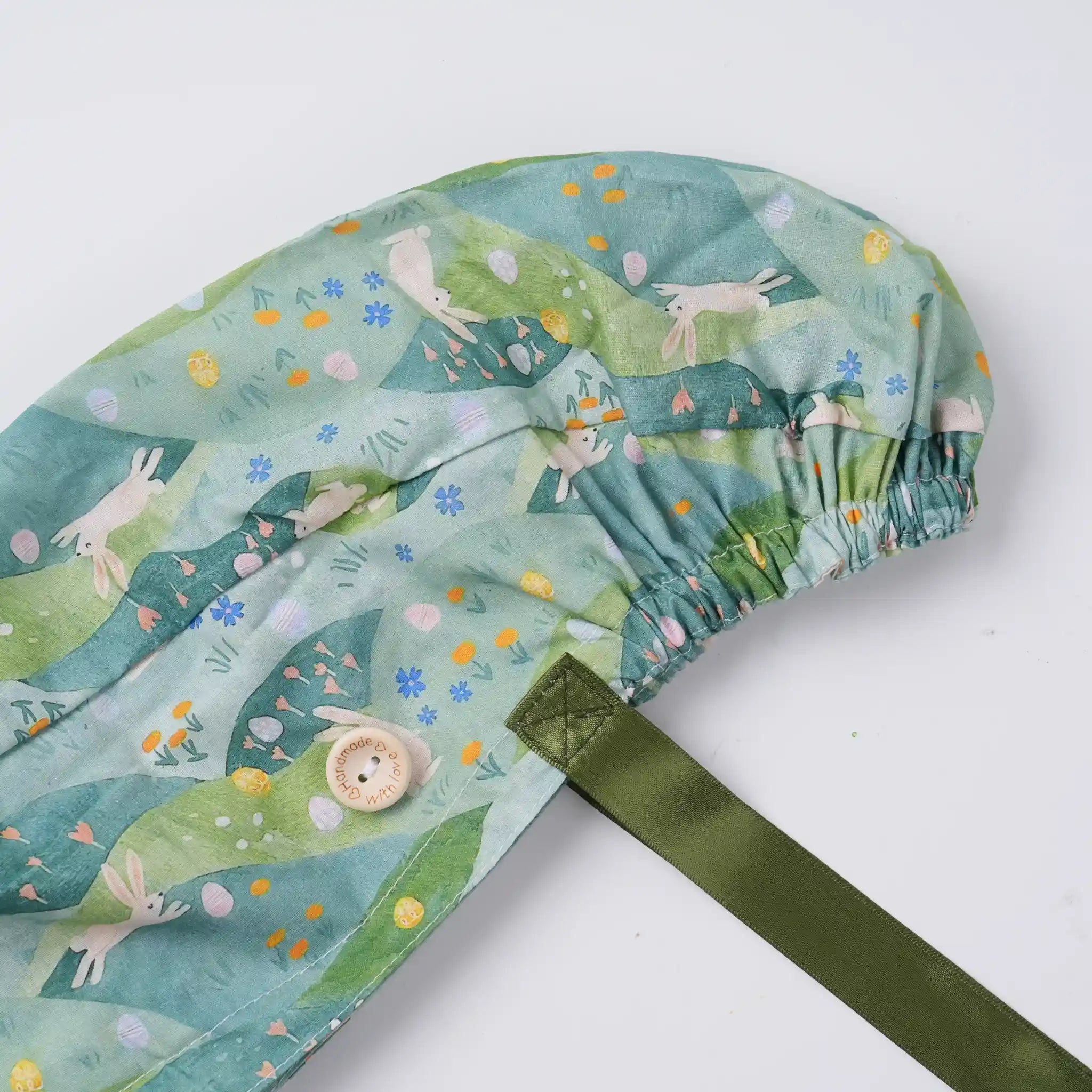 Easter Bunny Ponytail Scrub Cap