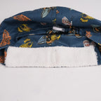 Navy butterfly euro cap, white sweatband close-up