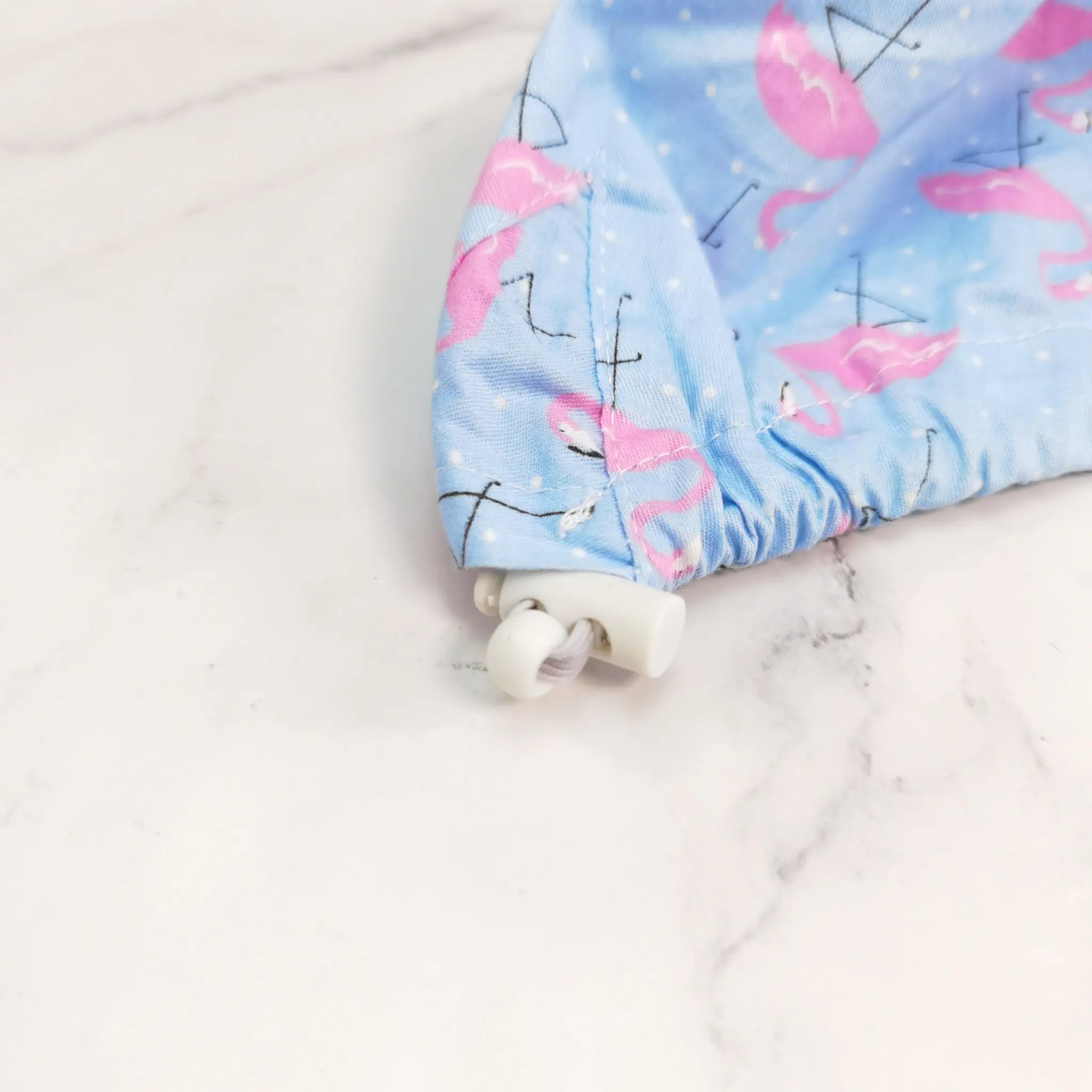 Blue Pink Flamingo Bouffant Scrub Cap