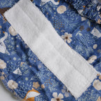 Floral & Animals Navy Ponytail Scrub Cap