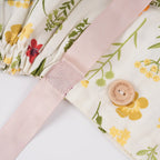 Beige Floral Ponytail Scrub Cap