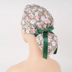 Flowers Ponytail Scrub Cap