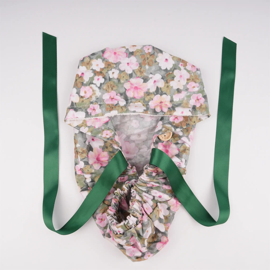 Flowers Ponytail Scrub Cap