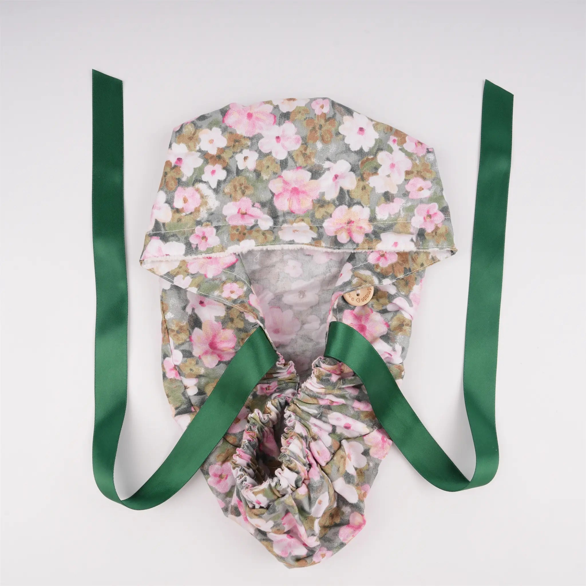 Flowers Ponytail Scrub Cap