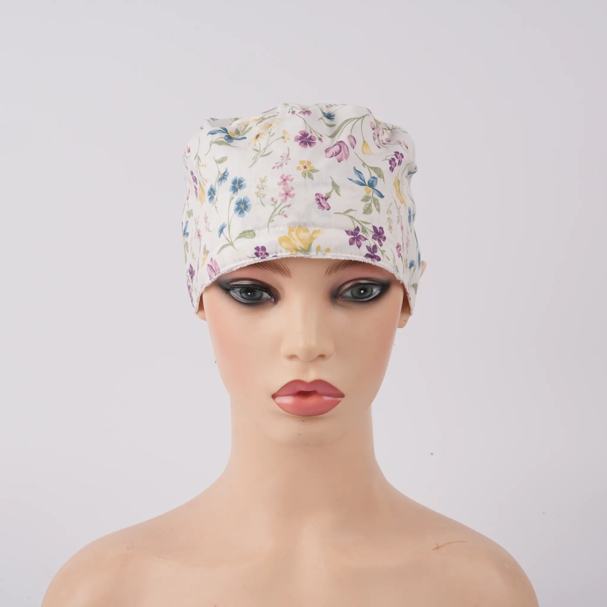 Cottagecore Floral Ponytail Scrub Cap