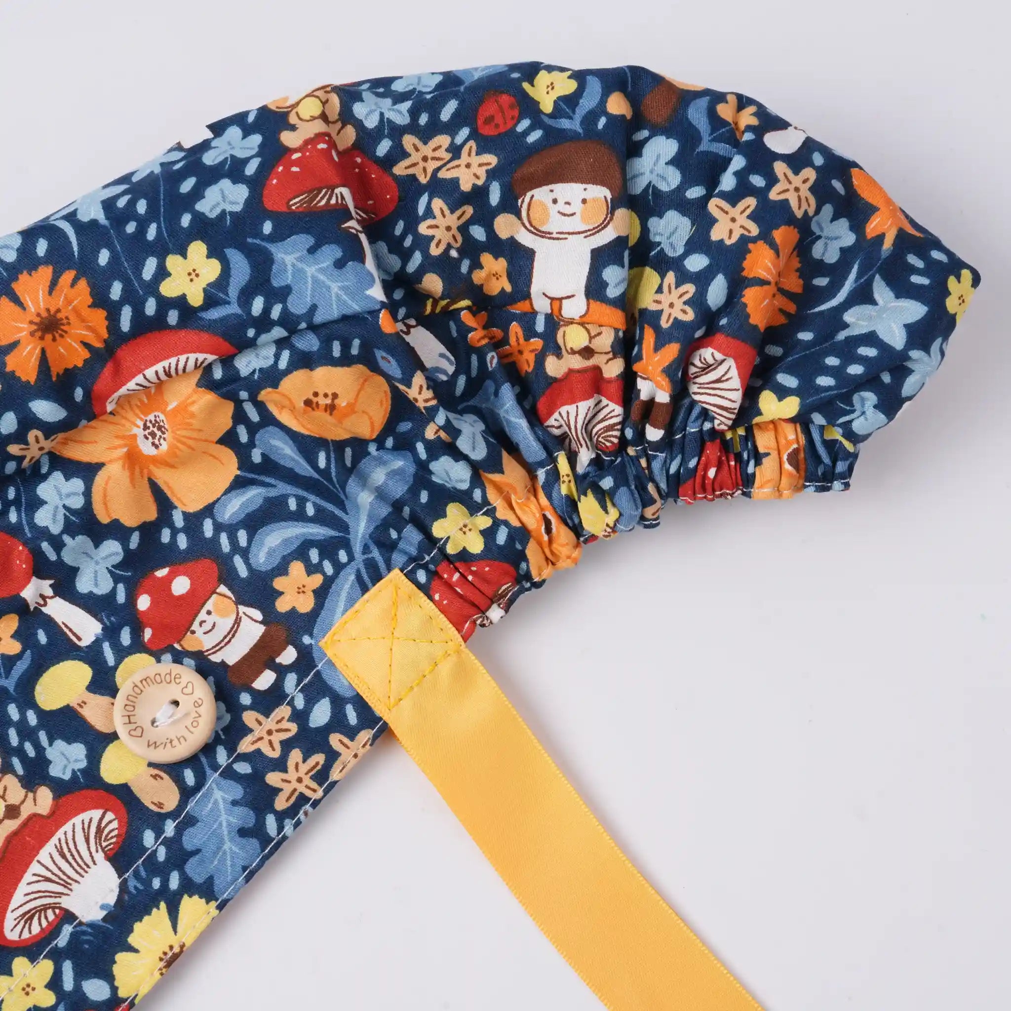 Forest Mushroom Ponytail Scrub Cap