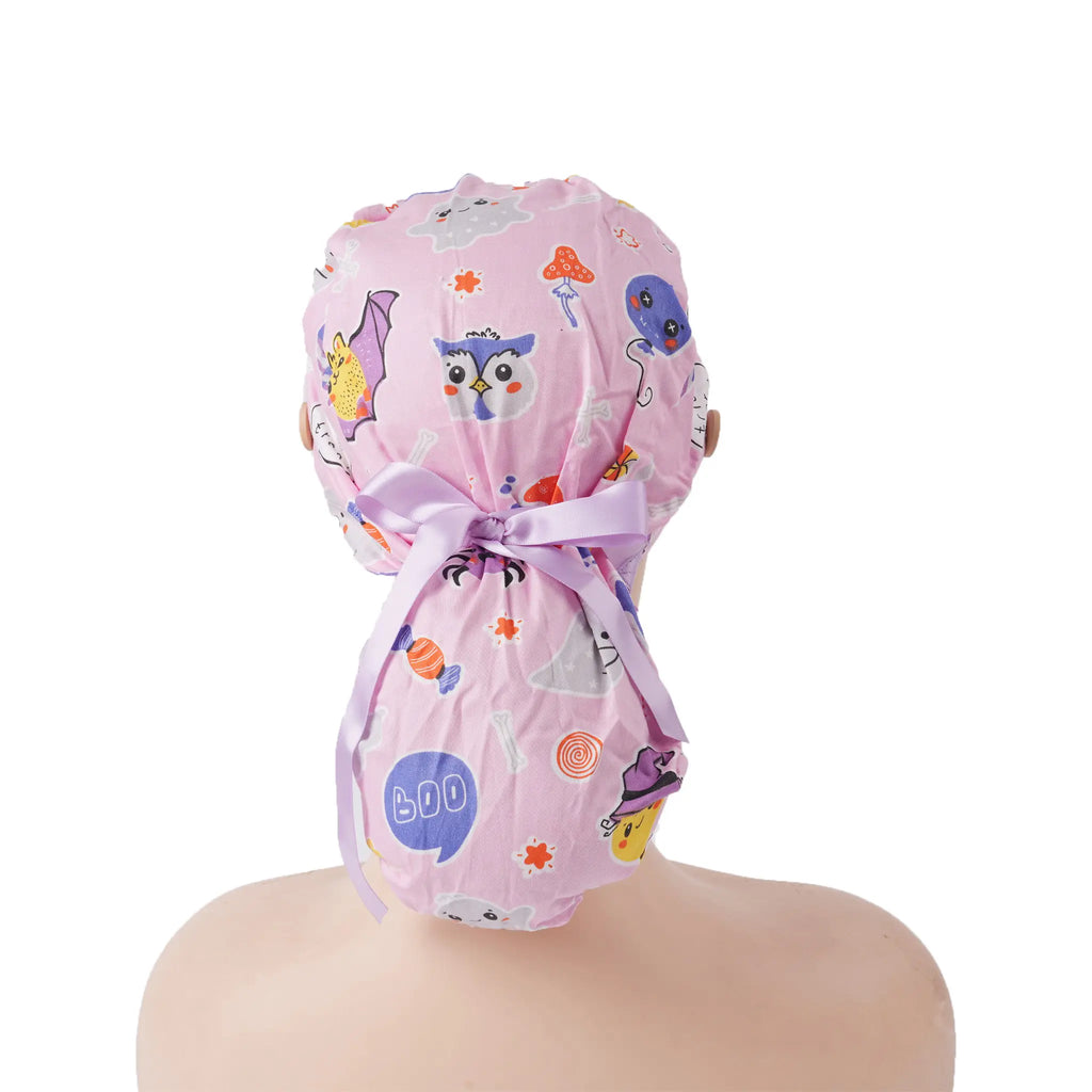 Boo Ghost Ponytail Scrub Cap