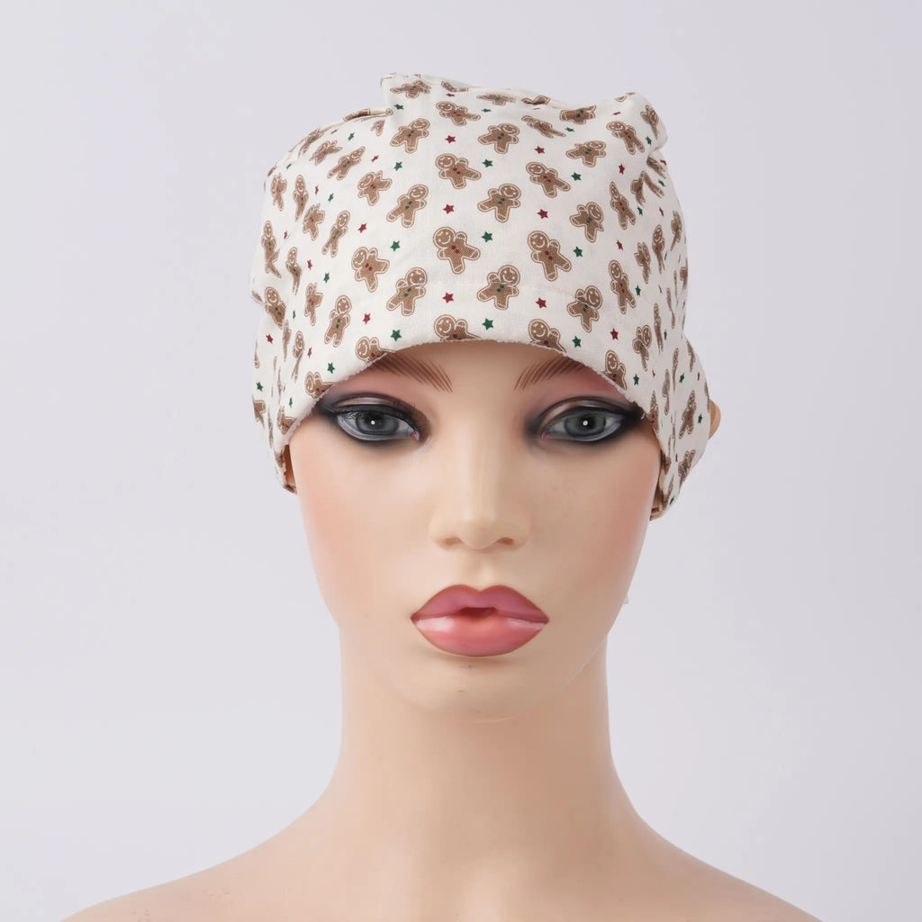 Brown Gingerbread Ponytail Scrub Cap