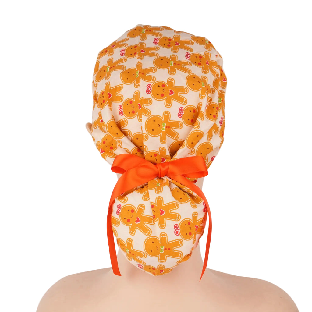 Gingerbread Girls & Boys Ponytail Scrub Cap