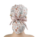 Gray Bunny & Floral Ponytail Scrub Cap