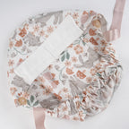 Gray Bunny & Floral Ponytail Scrub Cap