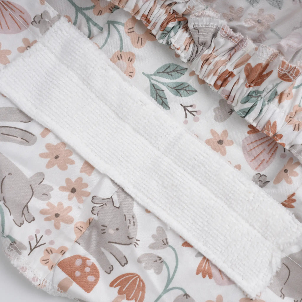 Gray Bunny & Floral Ponytail Scrub Cap