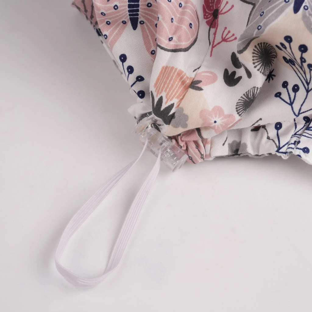 Pink Gray Butterfly Euro Scrub Cap