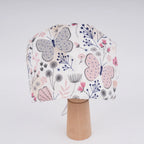 Pink Gray Butterfly Euro Scrub Cap