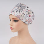 Pink Gray Butterfly Euro Scrub Cap