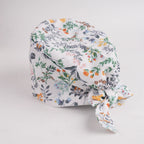 Green Botanical Tie Back Scrub Cap