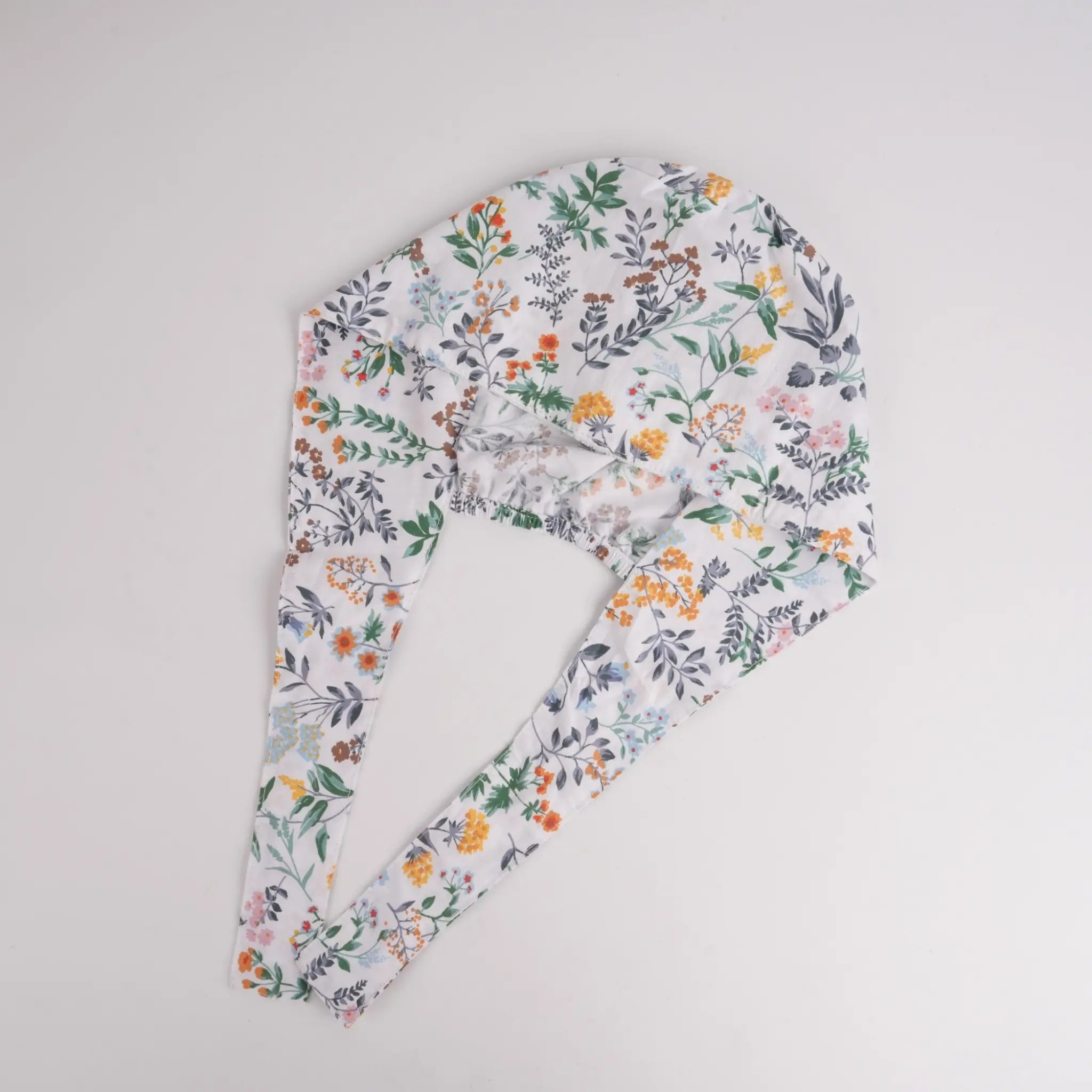 Green Botanical Tie Back Scrub Cap